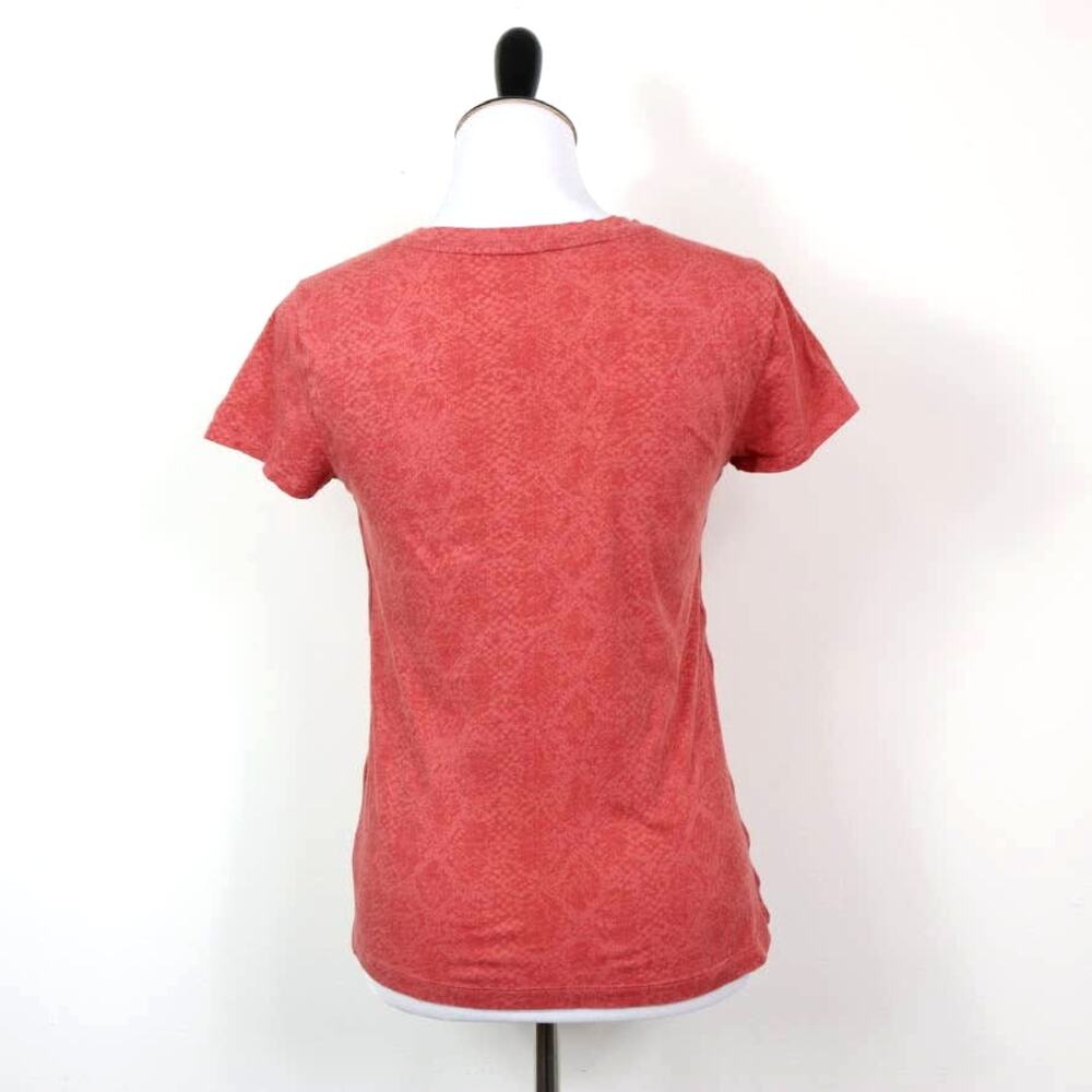Athleta Size XS Active Tee Shirt Cotton Texture Coral Orange - Picture 4 of 10